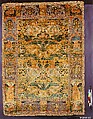 Pictorial Carpet, Silk (warp, weft, and pile), metal wrapped thread; asymmetrically knotted pile, brocaded