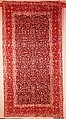 Millefleur Carpet with a Flower-and-Trellis Pattern, Cotton (warp and weft), wool (pile); asymmetrically knotted pile