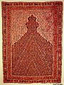 "Senneh" Prayer Rug, Cotton (warp), wool (weft); tapestry-woven