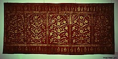 Floral Tent Panel, Silk, gold; cut velvet, painted