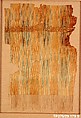 Tiraz Textile Fragment, Cotton, ink, and gold; plain weave, resist-dyed (ikat), painted
Inscription: black ink and gold leaf; painted