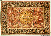 Carpet, Silk (warp), cotton (weft), wool (pile); asymmetrically knotted pile