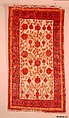 Carpet, Cotton (warp), wool (weft and pile); asymmetrically knotted pile
