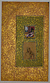Album Page with Two Christian Subjects, Opaque watercolor, ink, and gold on paper