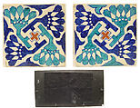 Tile, Stonepaste; polychrome painted under transparent glaze