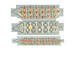 Headband, Silver; fire-gilded and chased, with openwork, decorative wire, and table-cut and cabochon carnelians