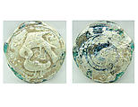 Glass Medallion with Molded Decoration, Glass