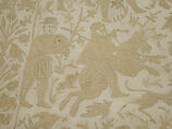 Panel from a Mantle or Apron, Cotton, tasar silk; plain weave, embroidered