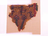 Carpet Fragment, Wool (warp, weft, and pile); single-warp (Spanish) knotted pile