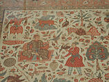 Kalamkari Rumal, Cotton; plain weave, mordant painted and dyed, resist dyed