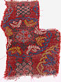 Carpet Fragment, Wool (warp, weft and pile); single-warp (Spanish) knotted pile
