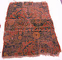 Carpet Fragment, Wool (warp, weft and pile); single-warp (Spanish) knotted pile
