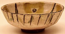 Bowl, Earthenware; underglaze slip painted