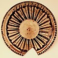 Dish, Earthenware; white slip with polychrome decoration under transparent glaze