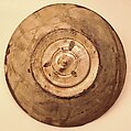 Bowl, Earthenware; white slip with monochrome slip decoration under transparent glaze