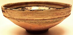 Bowl, Earthenware; polychrome decoration under transparent glaze (buff ware)