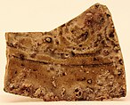 Fragment of a Waster, Stonepaste; white body, molded, incised and pierced under celadon-green glaze