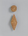 Biconical Bead with Scrolls, Gold; filigree and granulation
