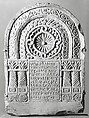 Funerary Stele with Architectural Frame, Limestone; carved in relief and painted