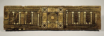 Panel, Wood (fig); mosaic with bone and four different types of wood