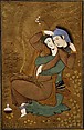 The Lovers, Painting by Riza-yi &#39;Abbasi (Iranian, ca. 1565–d. 1635), Opaque watercolor, ink, and gold on paper