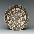 Bowl with Courtly and Astrological Motifs, Stonepaste; polychrome inglaze and overglaze painted and gilded on opaque monochrome glaze (mina'i)