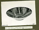 Bowl, Earthenware; white slip, incised and splashed with polychrome glazes under transparent glaze (sgraffito ware)