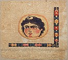 Coptic Textile Fragment with Image of a Goddess, Linen, wool; plain weave, weft-loop pile