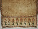 Sash (<Patka>) with a Floral Border, Cotton, silk; plain weave, embroidered