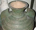 Jar, Earthenware; partly glazed, molded