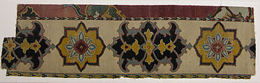 Carpet Fragment, Cotton and silk (foundation), wool (pile); asymmetrically knotted pile
