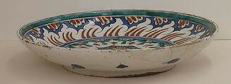 Dish, Stonepaste; painted and glazed