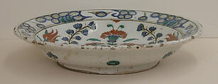 Dish, Stonepaste; painted and glazed
