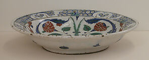 Dish, Stonepaste; painted and glazed