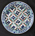 Dish with 'Cintamani' and Tiger-stripe Pattern, Stonepaste; polychrome painted under transparent glaze