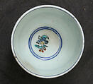 Cup and Saucer, Stonepaste; polychrome painted under transparent glaze