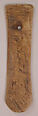 Peg for a Bookbinding, Bone; incised, tinted, and inlaid with paint