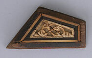 Panel, Wood; inlaid with plain and carved ivory