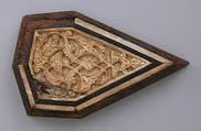 Panel, Wood; carved, inlaid with plain and carved ivory