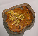 Dish Fragment, Earthenware; incised decoration through a white slip and coloring under transparent glaze