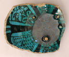 Fragment of a Bowl, Stonepaste; black under transparent turquoise glaze, white slip