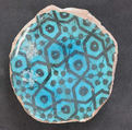 Fragment of a Bowl, Stonepaste; underglaze painted under transparent turquoise glaze