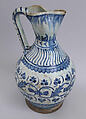 Ewer, Stonepaste; slip-painted and glazed