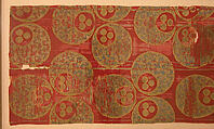 Textile with Large Chintamani Design, Silk, metal wrapped thread; lampas (kemha)