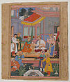 Interior of a Courtyard with Figures, Opaque watercolor, ink, and gold on paper