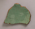 Ceramic Fragment, Earthenware; opaque turquoise glaze
