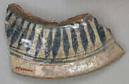 Ceramic Fragment, Stonepaste; painted with blue under transparent glaze