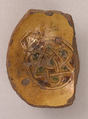 Fragment of a Bowl, Earthenware; incised decoration through white slip and coloring under transparent glaze