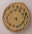Fragment of a Bowl, Earthenware; incised decoration through white slip and coloring under transparent glaze