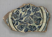 Ceramic Fragment, Stonepaste; polychrome painted under transparent glaze